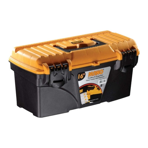 Mano PP Toolbox With Plastic Latch, 16 Inch (410 x 209 x 195 mm)