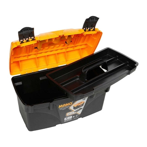 Mano PP Toolbox With Plastic Latch, 18 Inch (432 x 250 x 238 mm)