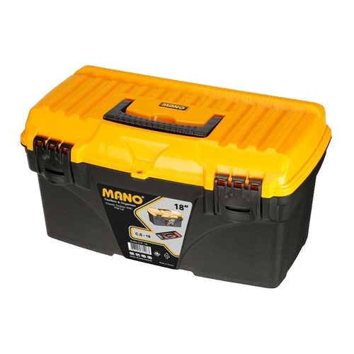 Mano PP Toolbox With Plastic Latch, 18 Inch (432 x 250 x 238 mm)