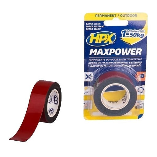 HPX Max Power Outdoor Tape, Black, 16.5m