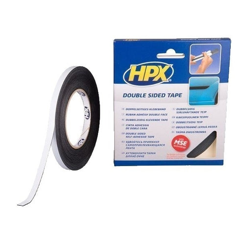 HPX Side Moulding Double Face Tape, Black, 10m x 9mm