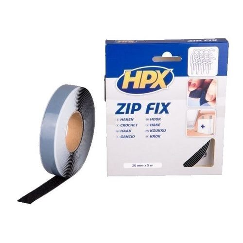 HPX Zip Fix Duct Tape, Black, 5m x 20mm