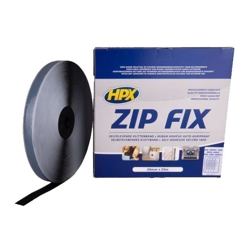 HPX Zip Fix Duct Tape, Black, 25m x 20mm