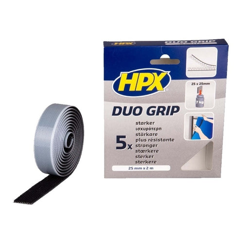 HPX Duo Grip Duct Tape, Black, 2m x 25mm