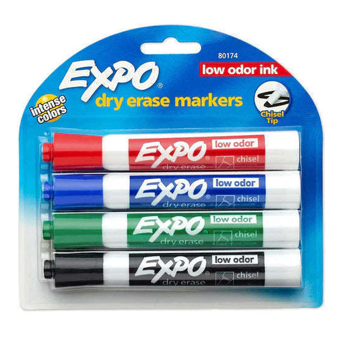 Expo Dry Erase Whiteboard Marker Set, 4 Colors