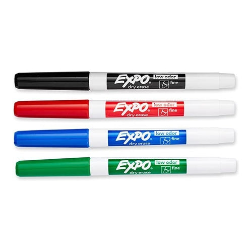 Expo Dry Erase Whiteboard Marker Set, Fine Tip, 4 Colors