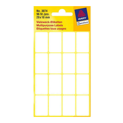 Zweckform Multipurpose Label , 29mm x 18mm, 96 Labels