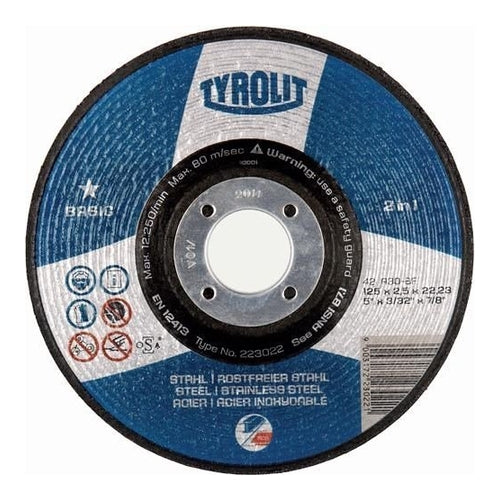 TYROLIT BASIC Cutting Disc for Metal, 5" (125mm), 223022