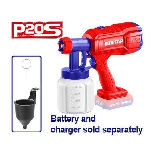 EMTOP P20S Cordless Spray Gun, 600ml/min, ELSG2002