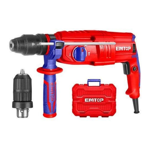 EMTOP Electric Rotary Hammer with Keyless Quich-Change Chuck, 800W, ERHRL802