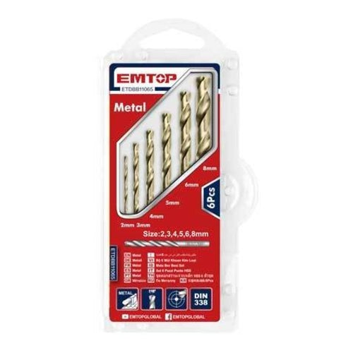 EMTOP HSS Twist Drill Bits Set, 12Pcs, ETDBB11065