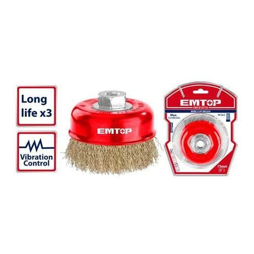 EMTOP Wire Cup Brush, 3" (75mm), EWCB10755