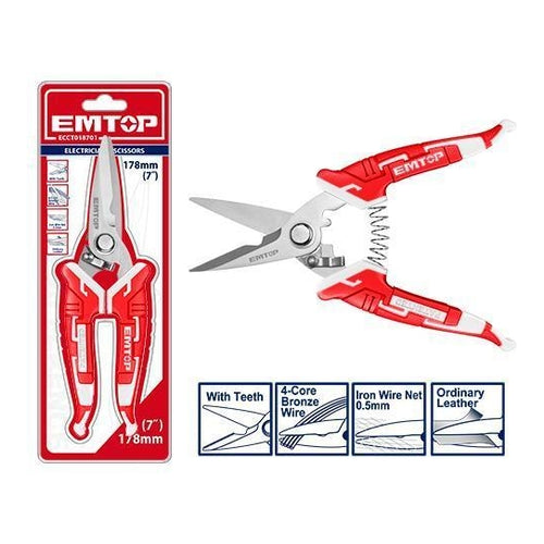 EMTOP Electrician's Scissors, 7" (178mm), ECCT018701