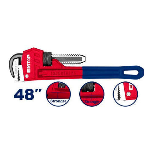 EMTOP Pipe Wrench, 48", 110mm Diameter, EPWH4801