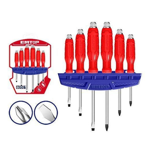 EMTOP Go-Through Screwdriver Set, 6Pcs, ESSTGT0601