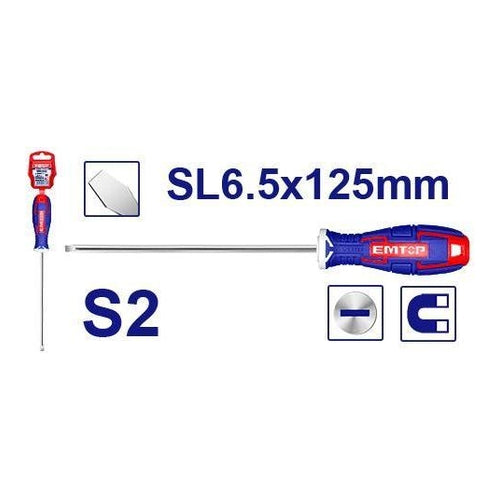 EMTOP Sloted SL6.5 Screwdriver, 5" (125mm), ESDRSL6502