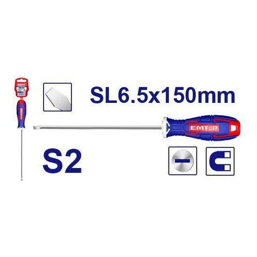 EMTOP Sloted SL6.5 Screwdriver, 6" (150mm), ESDRSL6602