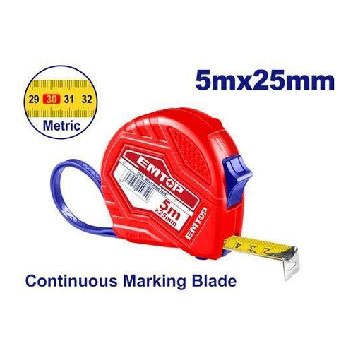 EMTOP Steel Measuring Tape, 5m, EMTP15202