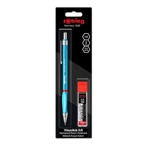 rotring Visuclick Mechanical 0.5  Pencil, 0.5mm, Blue + 24x HB Leads