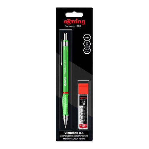 rotring Visuclick Mechanical 0.5 Pencil, 0.5mm, Green + 24x HB Leads