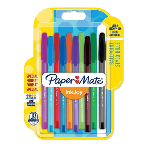 Paper Mate InkJoy Triangle Ballpoint Pen, 1.0mm, Multicolor, Pack of 10