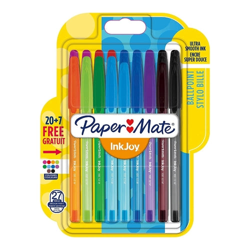 Paper Mate InkJoy Triangle Ballpoint Pen, 1.0mm, Multicolor, Pack of 27