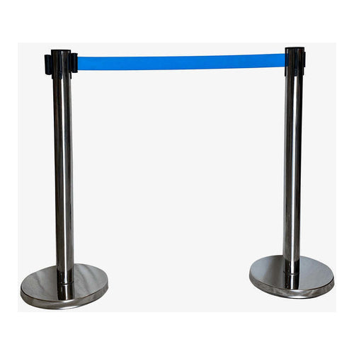 EKO Stainless Steel Queue Line Barrier With Blue Belt