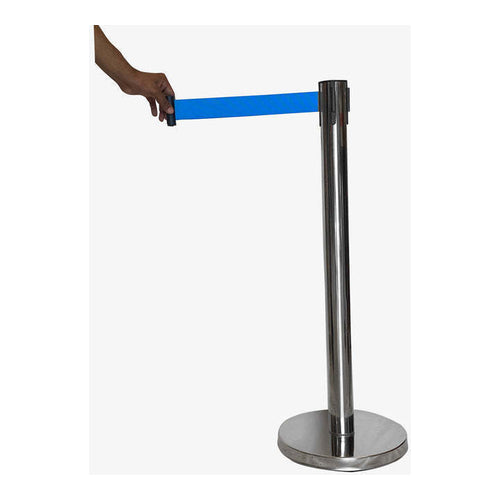 EKO Stainless Steel Queue Line Barrier With Blue Belt