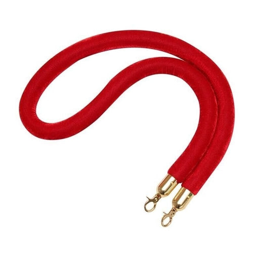 EKO Queue Line Barrier Rope, Red with Gold Handles, 1.5m