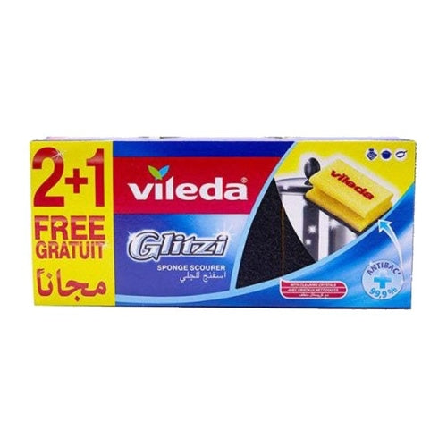 Vileda Glitzi Sponge Scourer, 3Pcs