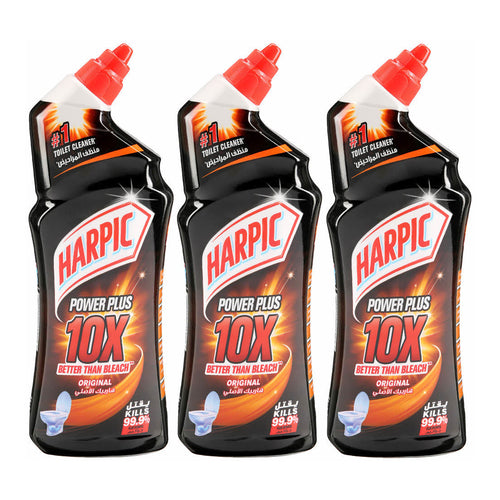 Harpic Power Plus 10x Liquid Toilet Cleaner, Original, 750ml, Pack of 3