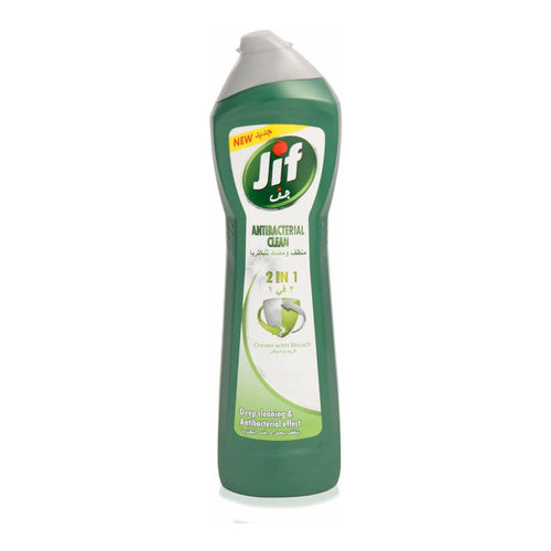 Jif 2 in 1 Antibacterial Cleaner, Cream with Bleach, 500ml