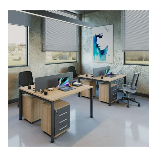 Office Workstation with Metal Legs, Screen Panel