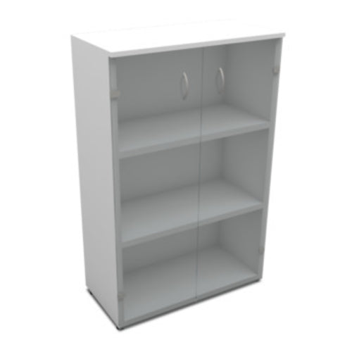 Local Office Bookcase, 2 Glass Doors, L80 x D40 x H120cm