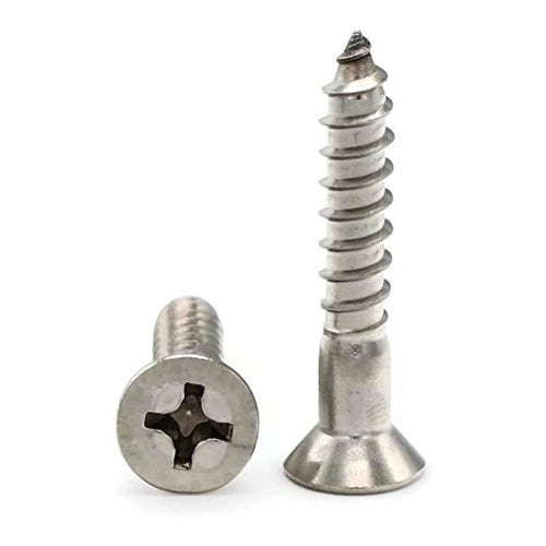 Phillips Flat Head Wood Screws, Countersunk, 1-5/8" (4cm), 1 lb.