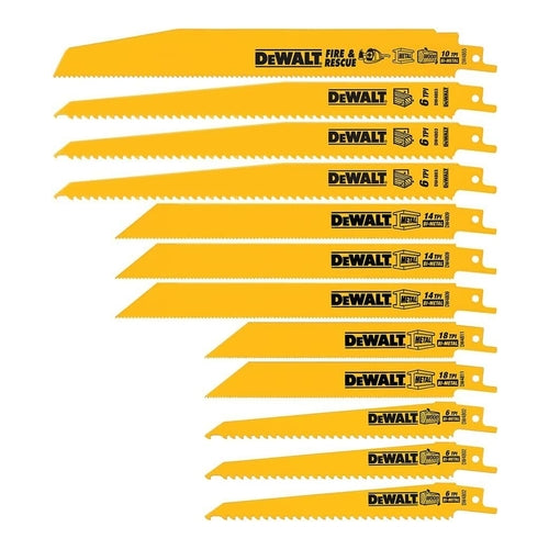 DeWALT Bi-Metal Reciprocating Saw Blade Set, 12Pcs, Pack of 2, DW4892