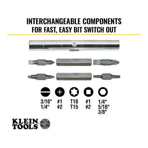 Klein Tools 11-In-1 Multi-Bit Screwdriver & Nut Driver