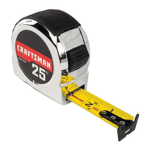 CRAFTSMAN Chrome Tape Measure, 1" x 25 ft, CMHT37325S