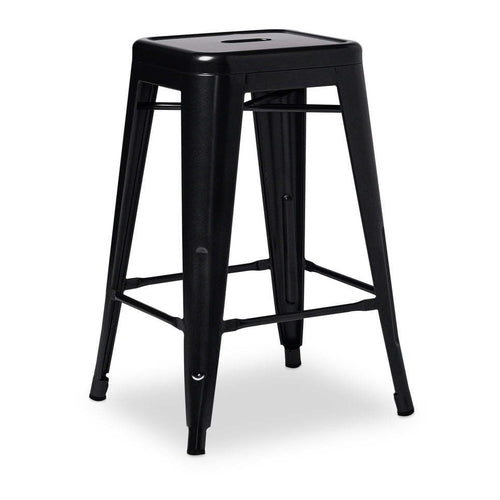 FDW Metal Bar Stool Counter Height, 24", Black