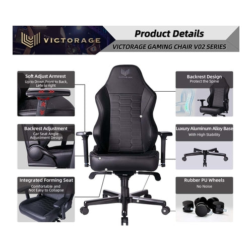 VICTORAGE Echo VE Series Gaming Chair, Carbon, VE02-99 USA