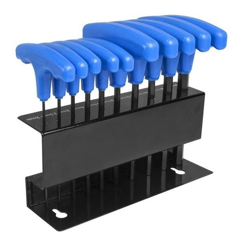 T-Handle Hex Key Set, 10Pcs, 3/32" - 3/8"