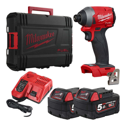 Milwaukee M18 Fuel FID2-502X 1/4" Hex Impact Driver, 2x 5.0Ah Battery, 4933464088