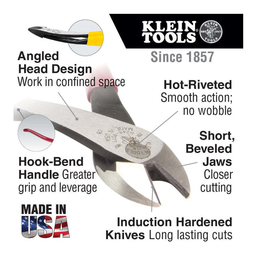 Klein Tools Ironworker's Diagonal Curring Pliers, High-Leverage, 8", D248-9ST