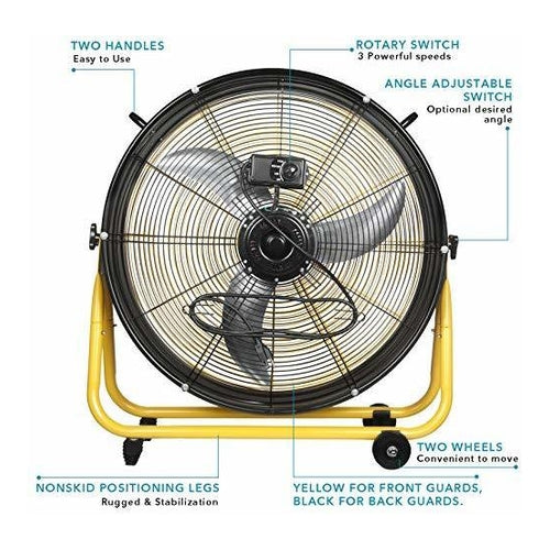 VENTISOL 24" Industrial Drum Fan, 3 Speeds