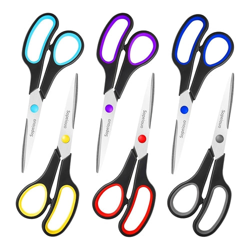 Comfort Grip Scissors, 8", Pack of 6