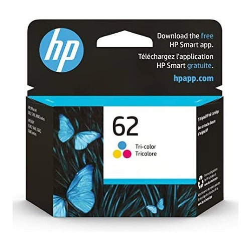 HP 62 Tri-color Original Ink Cartridge, 165 Pages, C2P06AN