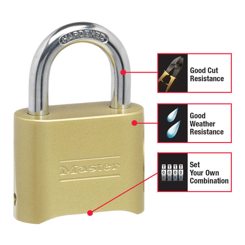 Master Lock Resettable Combination Padlock, 1" Shackle Length