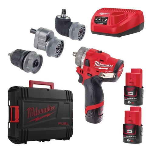 Milwaukee M12 Fuel FPDXKIT-X Sub Compact Percussion Drill with Removable Chuck