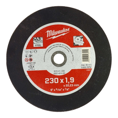 Milwaukee SCS 41/230 Thin Metal Cutting Disc, Contractor Series, 230mm, 4932451480