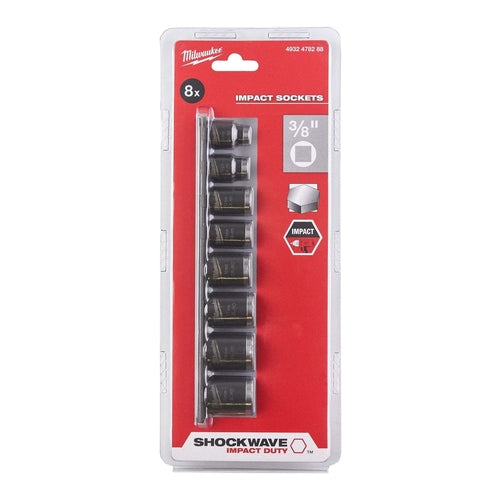 Milwaukee 3/8" Shockwave Impact Duty Impact Sockets Set, 8Pcs, 4932478288